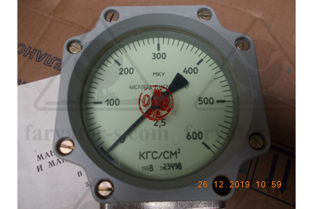 Манометр кл.2,5, модель 1072 "кислород-маслоопасно" МКУ-100