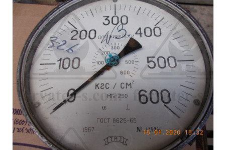 Манометр кл.1,6 МГн-250х600кг/см2